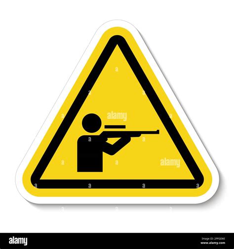Shooting Range Diamond Caution Sign Rifle Range Symbol Stock Vector ...