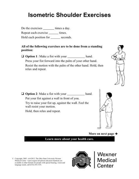 Isometric Shoulder Exercises - Patient Education Home