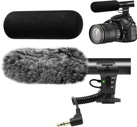 Camera Microphone,Veksun Video Microphone for DSLR Interview Shotgun Mic for Canon Nikon Sony ...