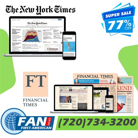 New York Times and Financial Times Digital Subscription for $89