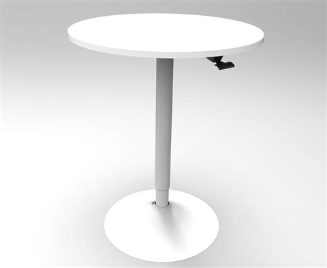 WST50A Height Adjustable Office/Meeting Round Table / Standing Desk in White
