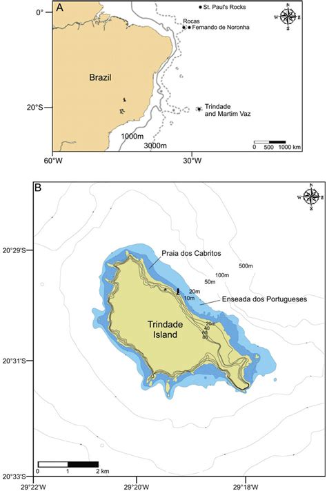 A, Location of the Brazilian oceanic islands, including Trindade... | Download Scientific Diagram