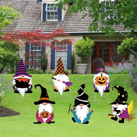 Halloween Yard Sign 6PCS Halloween Decoration Outdoor Cute Pumpkins Skeleton and Ghost Yard ...