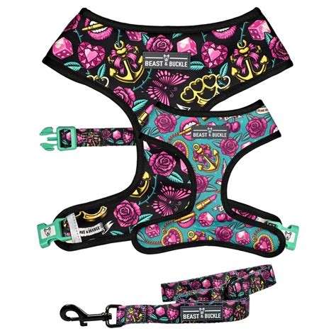 Girly Tattoo Harness & Leash Set – Beast & Buckle