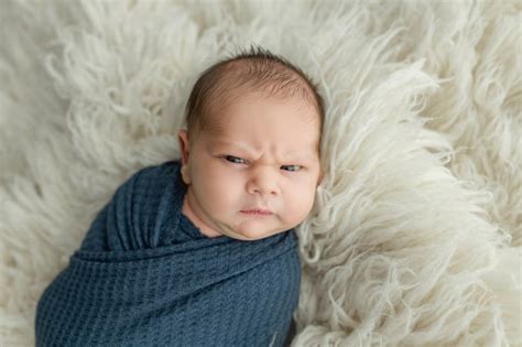 Newborn Baby Is Going Viral For His Many Grumpy Faces