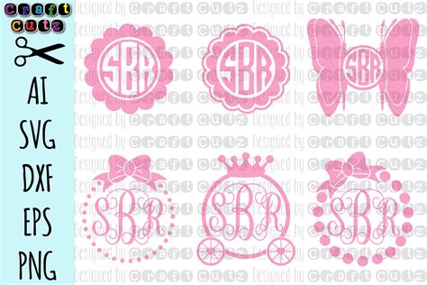 Girly Monogram svg, Monogram svg Set, Princess svg, Bow Monogram SVG, Butterfly svg, Monogram ...