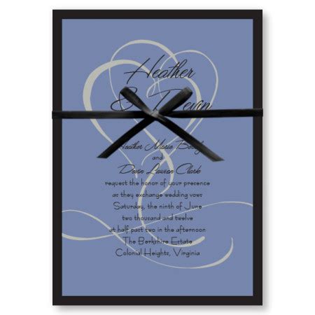 Flourished Double Hearts Wedding Invitations-Available in 4 Colors!