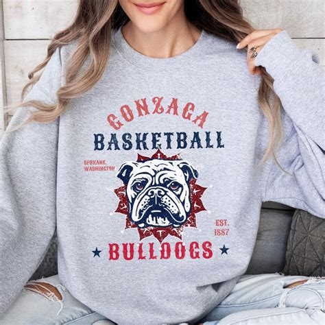 Vintage Gonzaga Bulldogs Basketball Pullover Hoodie Embroidery - Etsy