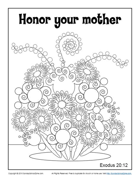 Honor Your Mother Coloring Page - Children's Bible Activities | Sunday School Activities for Kids