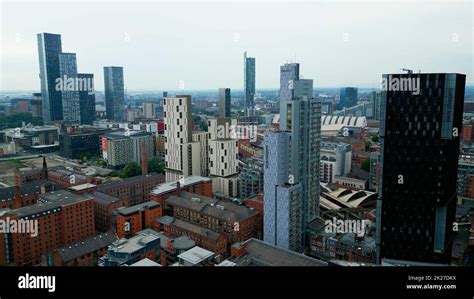 The skyscrapers of Manchester - aerial view - MANCHESTER, UK - AUGUST ...