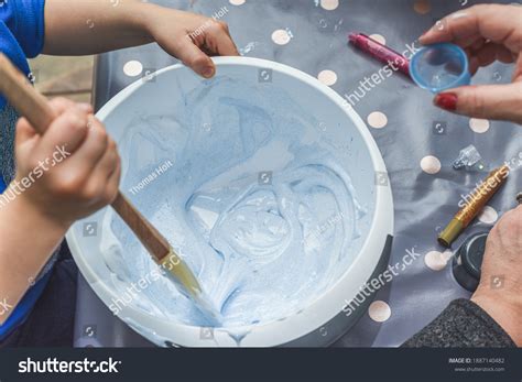 Kids Activity Making Slime Science Experiment Stock Photo 1887140482 ...