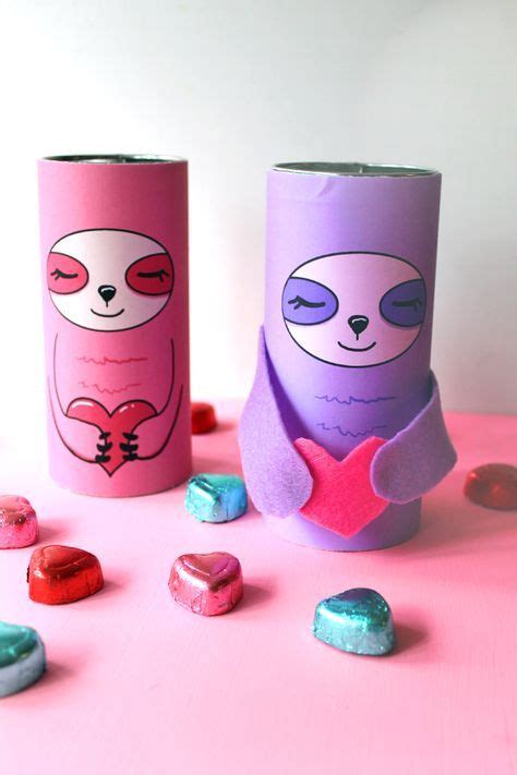 punk projects: Recycled Pirouline Tin Valentine's Sloths | Valentine ...