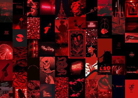 Red Grunge Aesthetic Wall Collage Kit DIGITAL DOWNLOAD 60 - Etsy UK