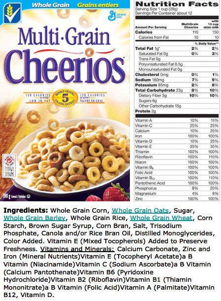 Cheerios Ingredients Label | Cheerio to Cheerios: Healthy breakfast ...