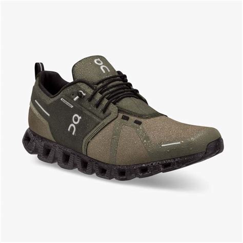 On Running Cloud Shoes Men's Cloud 5 Waterproof-Olive | Black ...