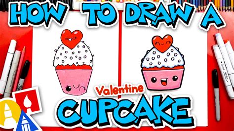 How To Draw A Valentine Cupcake - Art For Kids Hub