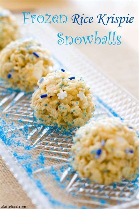 Frozen Rice Krispie Snowballs - A Latte Food