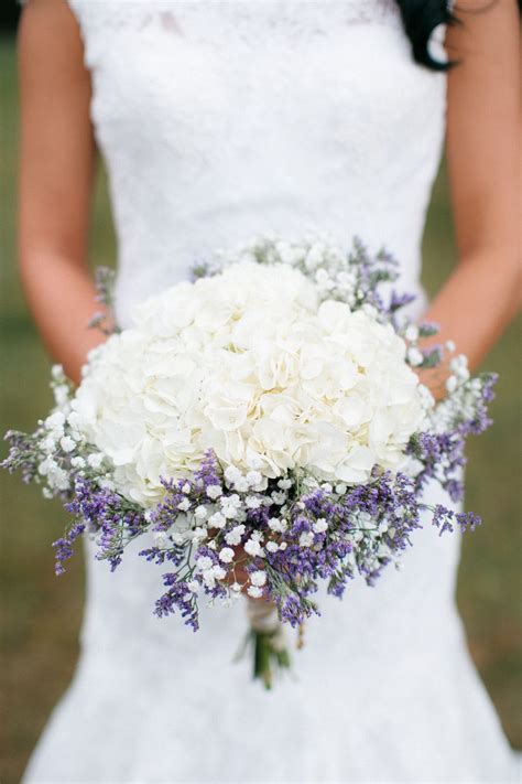 Hydrangea, Lavender, Baby's Breath | Wedding flowers, Wedding bouquets, Purple wedding bouquets