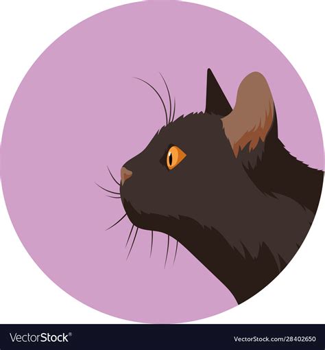 Profile portrait a black cat Royalty Free Vector Image