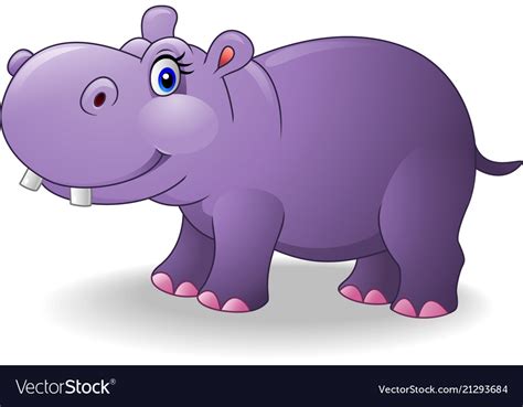 Cartoon smiling hippo Royalty Free Vector Image