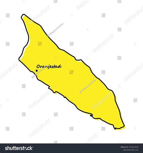 Simple Outline Map Aruba Capital Location Stock Vector (Royalty Free) 2121015974 | Shutterstock