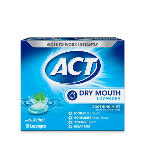 ACT Dry Mouth Lozenges Soothing Mint, with Xylitol - Shop Mouthwash at ...