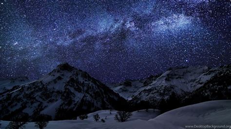 Winter Night Mountains Wallpapers - 4k, HD Winter Night Mountains Backgrounds on WallpaperBat