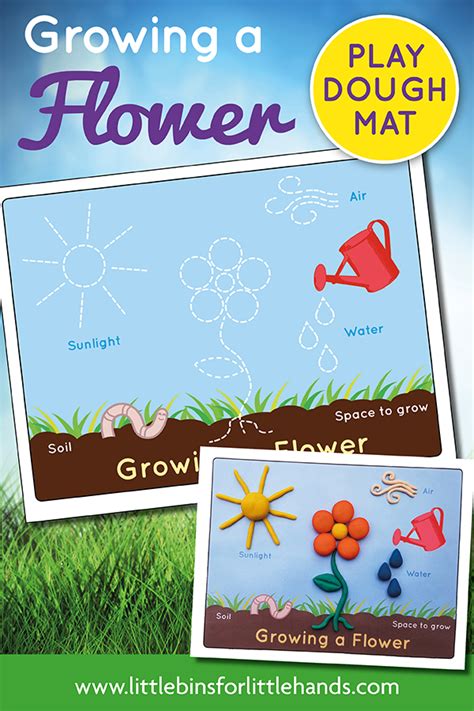 Make Playdough Flowers with FREE Printable