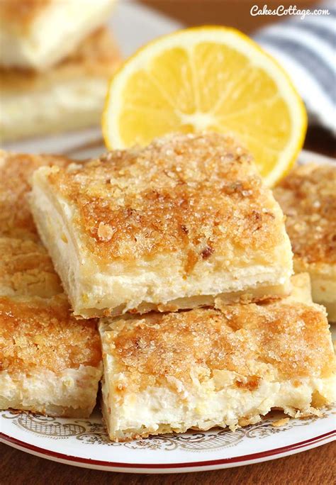 Easy Lemon Cream Cheese Bars - Cakescottage