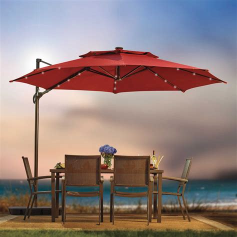 11 Ft Solar Patio Umbrella - patioset.one