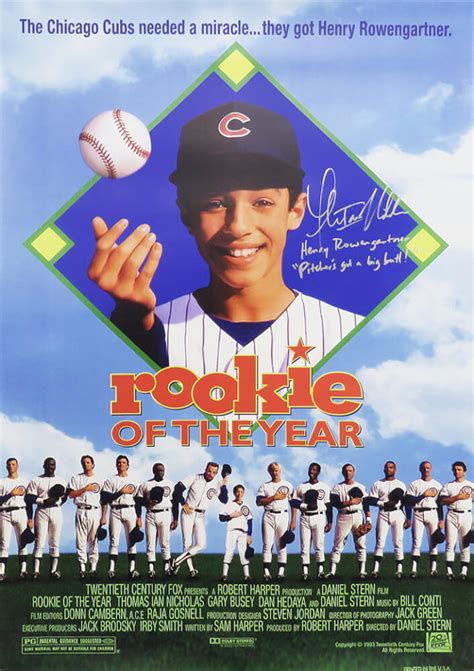 Thomas Ian Nicholas Signed Rookie Of The Year 27×40 Movie Poster w ...