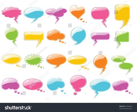 Collection Colorful Callout Shapes Stock Vector 33089824 - Shutterstock