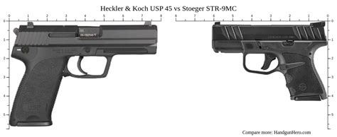 Heckler & Koch USP 45 vs Stoeger STR-9MC size comparison | Handgun Hero