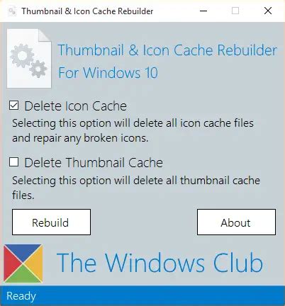 Thumbnail and Icon Cache Rebuilder for Windows 10