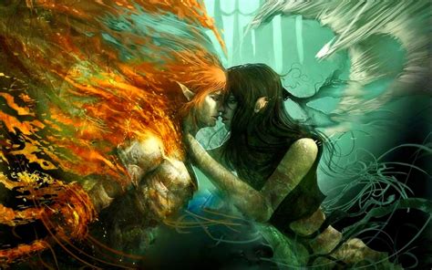Enchanted Embrace: Fantasy Angel HD Wallpaper