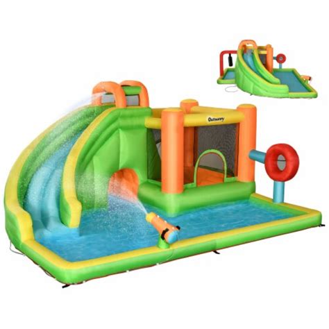 7-in-1 Pool Sports Inflatable Bounce House, Large Outdoor Game ...