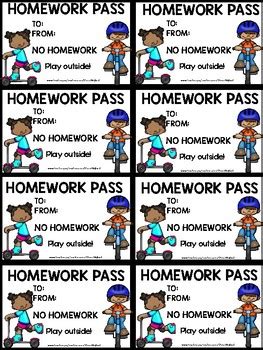 Homework Pass Printable | Francesco Printable