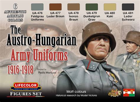 LifeColor Austro-Hungarian Army Uniforms Set 1916-1918 (22ml x 6 ...