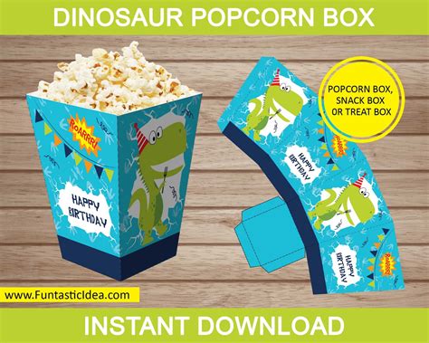 Dinosaur Party Popcorn Boxes, Dinosaur Popcorn Containers, Dinosaur Party Favors, Dinosaur Party ...