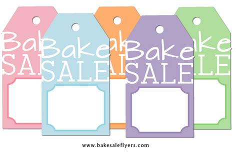 Free Printable Bake Sale Tags | Bake Sale Flyers – Free Flyer Designs