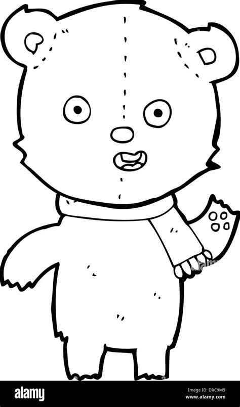 cartoon waving teddy bear with scarf Stock Vector Image & Art - Alamy