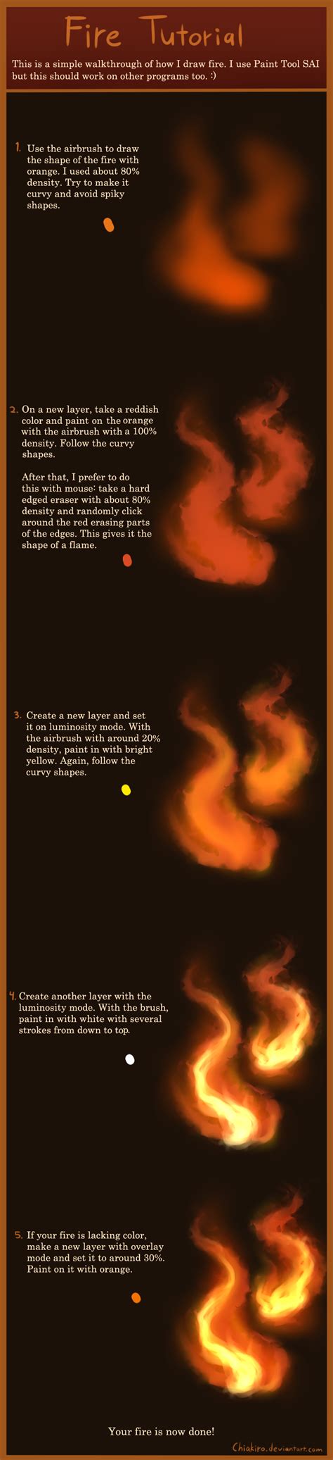 Fire Tutorial by Chiakiro on deviantART | Digital painting tutorials, Digital painting, Tutorial