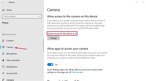 How to access webcam settings in Windows 10