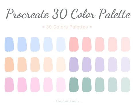 Pastel palette, Procreate Palette, Palette Swatches, Procreate Color Swatch, Pastel 30 Color ...