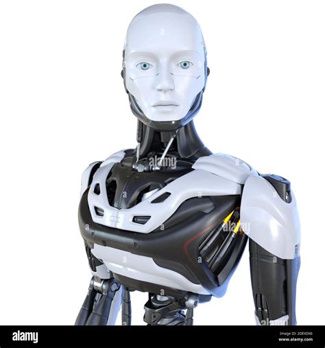 Robot android cyborg. Clipping path included. 3D illustration Stock Photo - Alamy