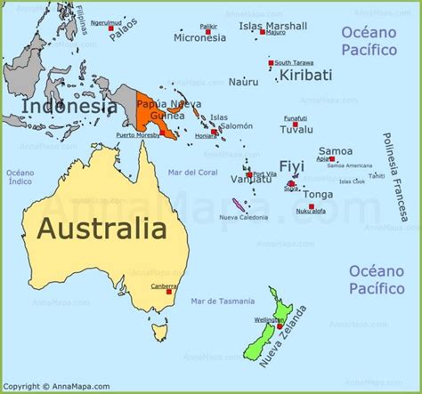 Mapa de Oceanía | Geografie, Landkarte, Karten