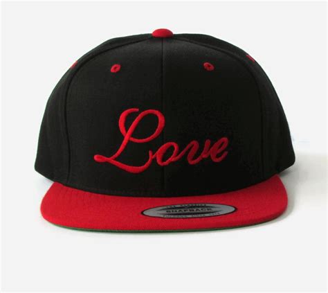 Custom Baseball Embroidered Snapback Hat Love