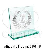 Royalty-Free (RF) Clipart Illustration of a Bronze Transparent Glass Third Place Laurel Trophy ...