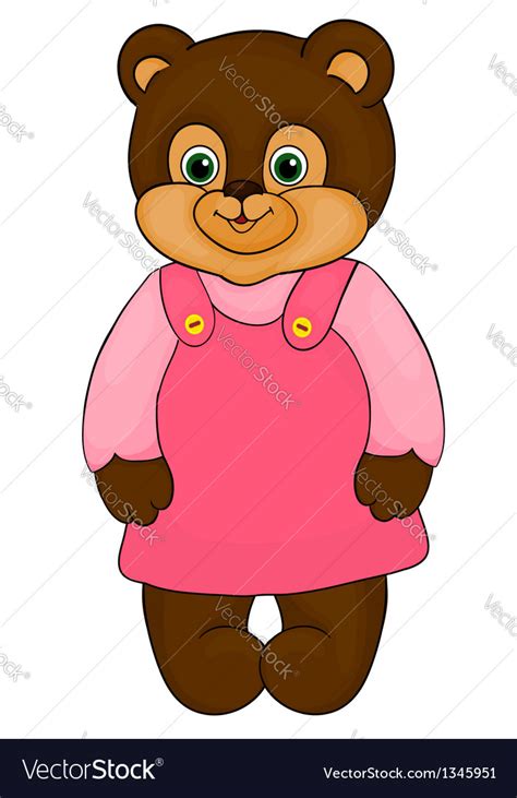 Little girl bear cartoon isolated on white Vector Image