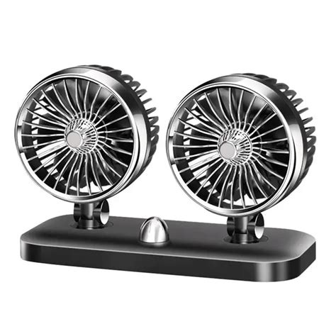 Car Fan 12V 24V Truck Universal Double Head Powerful Cooling Electric Fan Powerful Wind Fan 12v ...